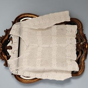 Hand crocheted white cotton cardigan